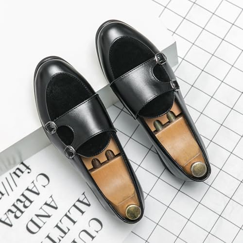 Men's Trendy Contrast - Panel Monk Loafers, Fashion Formal Footwear - Perfect for Office Days, Gala Gatherings & Daily Outings2