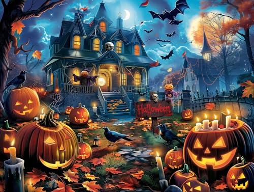 Nattork Jigsaw Puzzle 1000 Pieces for Adults, Halloween Haunted House,Challenging