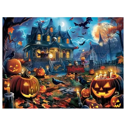 Nattork Jigsaw Puzzle 1000 Pieces for Adults, Halloween Haunted House,Challenging Adult Puzzles for Halloween Decor & Gift