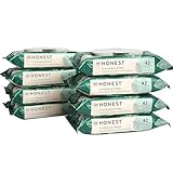 The Honest Company Flushable Wipes for Sensitive Skin | Fragrance Free, Hypoallergenic, 99% Water, Safe to Flush | Tropical Leaves, 336 Count