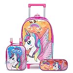 Kit Escolar Mochila De Rodinha Infantil Menina Unicórnio + Lancheira Térmica+ Estojo Necessaire 13 51H5aRL0eOL