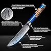 SENKEN-Damascus-Steak-Knife-Set-Tsunami-Collection-67-Layer-Japanese-VG10-Steel-Razor-Sharp-Non-Serrated-Blades-Blue-Resin-Natural-Wood-Pattern-Handles-Luxury-Gift-Box-8-Steak-Knife-Set SENKEN Damascus Steak Knife Set - Tsunami Collection - 67-Layer Japanese VG10 Steel - Razor Sharp Non-Serrated Blades, Blue Resin & Natural Wood Pattern Handles, Luxury Gift Box (8 Steak Knife Set)