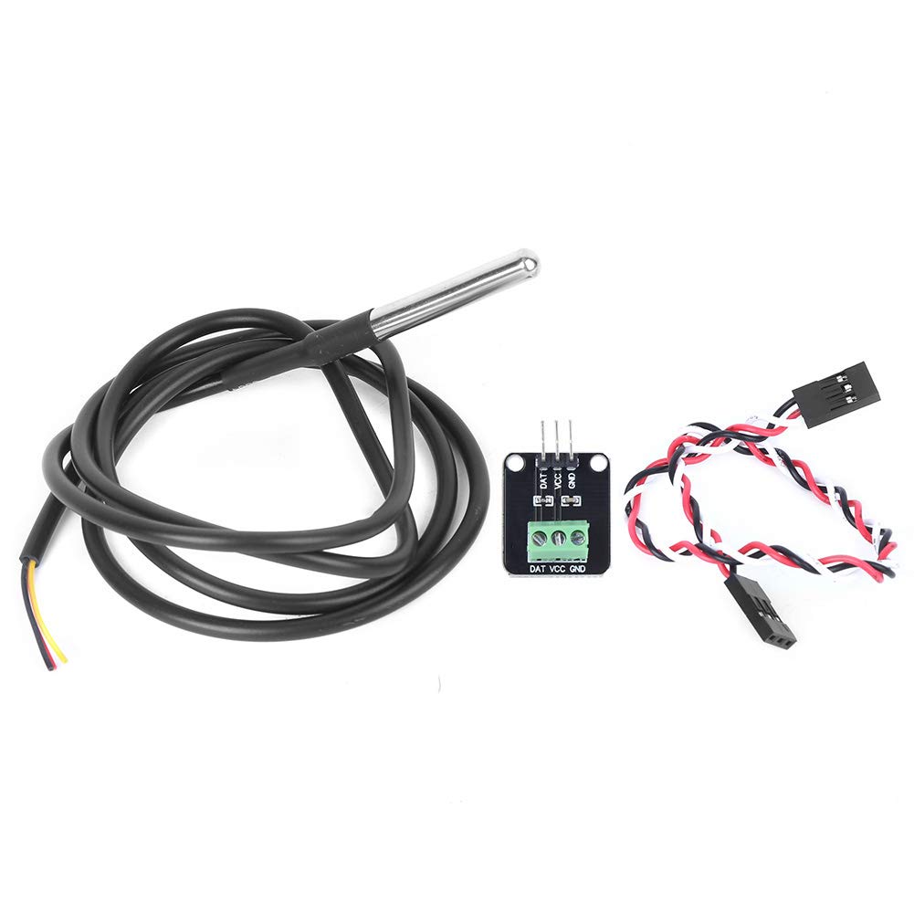 Kit de placa de módulo de sensor de temperatura digital DS18B20 Componentes electrónicos con sonda de acero inoxidable impermeable para Raspberry Pi