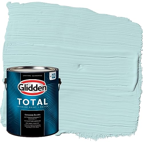 Glidden Total Interior Wall Paint & Primer All-in-One, Misty Aqua/Aqua, Semi-Gloss, 1 Gallon