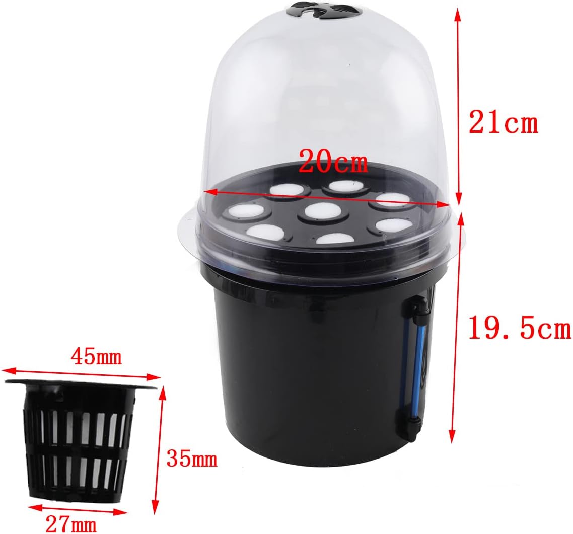 Hydroponics Planting Growing Kit, 8 Holes 5L Fog Seedling Box, Aeroponic Bucket Hydroponic Equipment Seedling Cultivation for Home