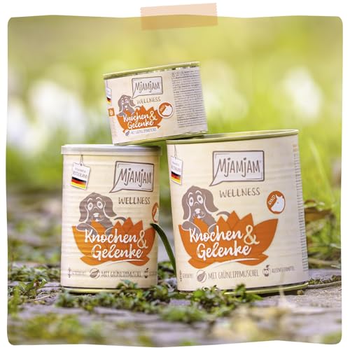 MjAMjAM - Premium Nassfutter für Hunde - Wellness - Knochen & Gelenke - Rind, 6er Pack (6x200g), getreidefrei