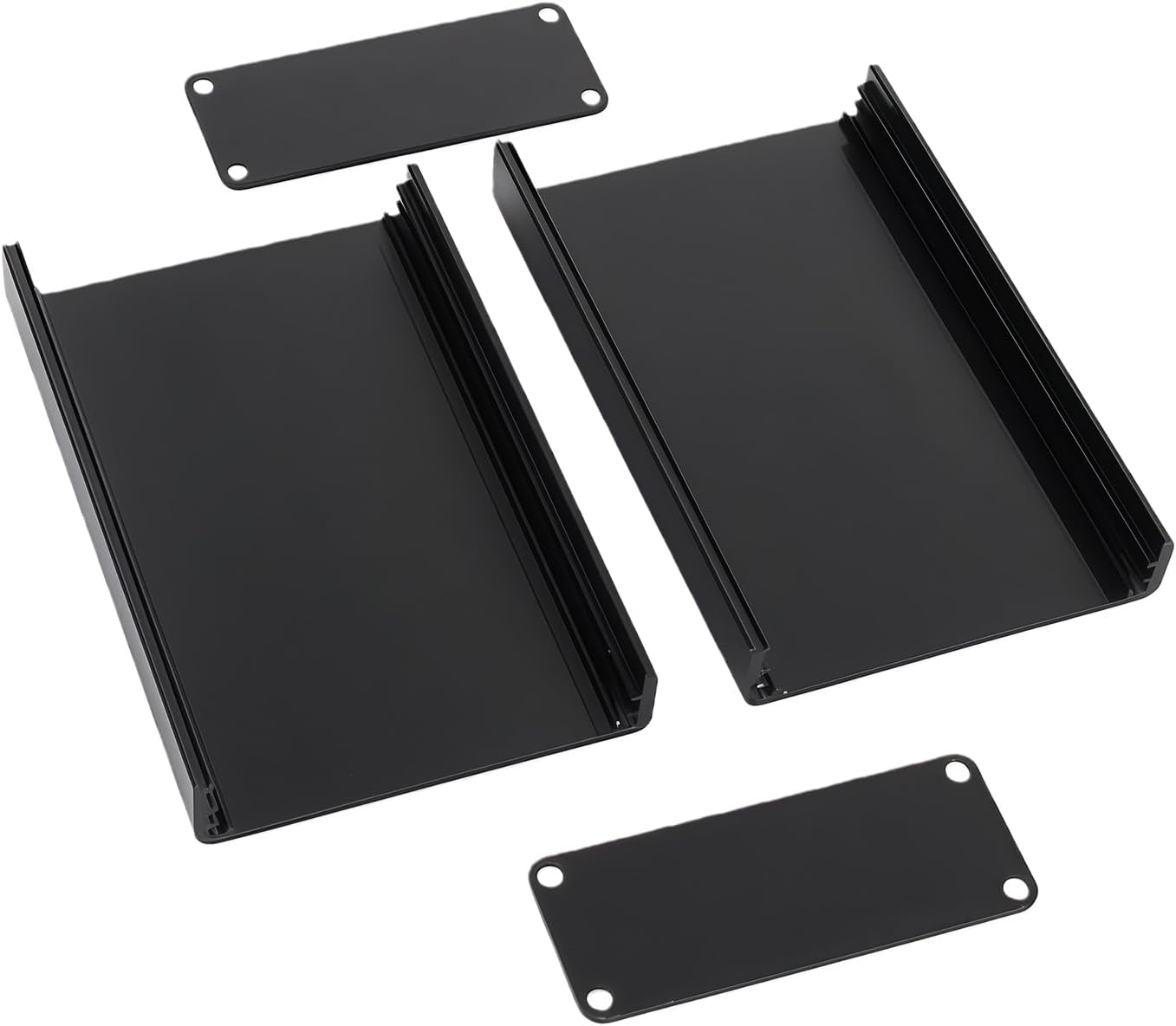 Electrical Project Case Heavy Duty Metal Box Heat Dissipation Function for Electronics and Automatic Systems 80x50x20mm Black Aluminum Case