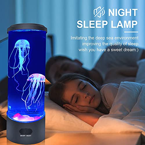 Jellyfish Lava Lamp, Jellyfish Lamp With 16 Color Changing Light, Jellyfish Tank Table Lamp, Jellyfish Aquarium Night Light, Home Office Room Desk Decor Lamp Mood Light For Relax With 8 Luminous Stone #TOP2