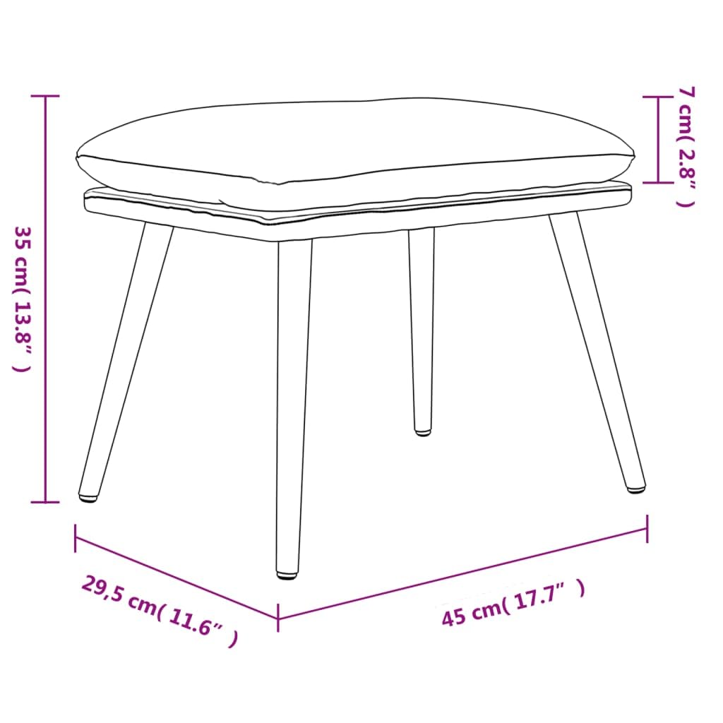 Podnóżek kremowy 45 x 29,5 x 35 cm, materiałowy taboret do siedzenia z metalowymi nogami, wyściełany podnóżek do salonu, sypialni, korytarza, jako podnóżek