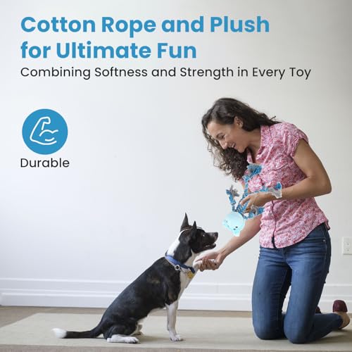 MYPETSTOCK® Plüschtier für Hunde, interaktives Spielzeug mit Seil und Squeak