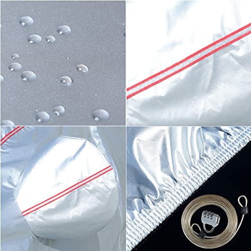 Tecoom Hard Shell Breathable Material Door Shape Zipper Design Waterproof Uv-Proof Windproof Car Cover For All Weather Indoor Outdoor Fit 191-205 Inches Suv #TOP3