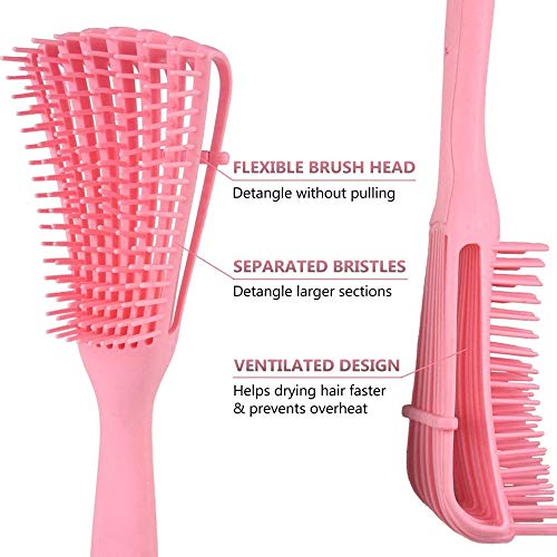 Detangling Brush for Curly Hair, Detangler Comb Brush Afro of American/African 3a to 4c Texture, Easier Detangle Kinky Wavy/Curly/Coily/Wet/Dry/Oil/Thick/Long Hair No Pain Scalp Massage