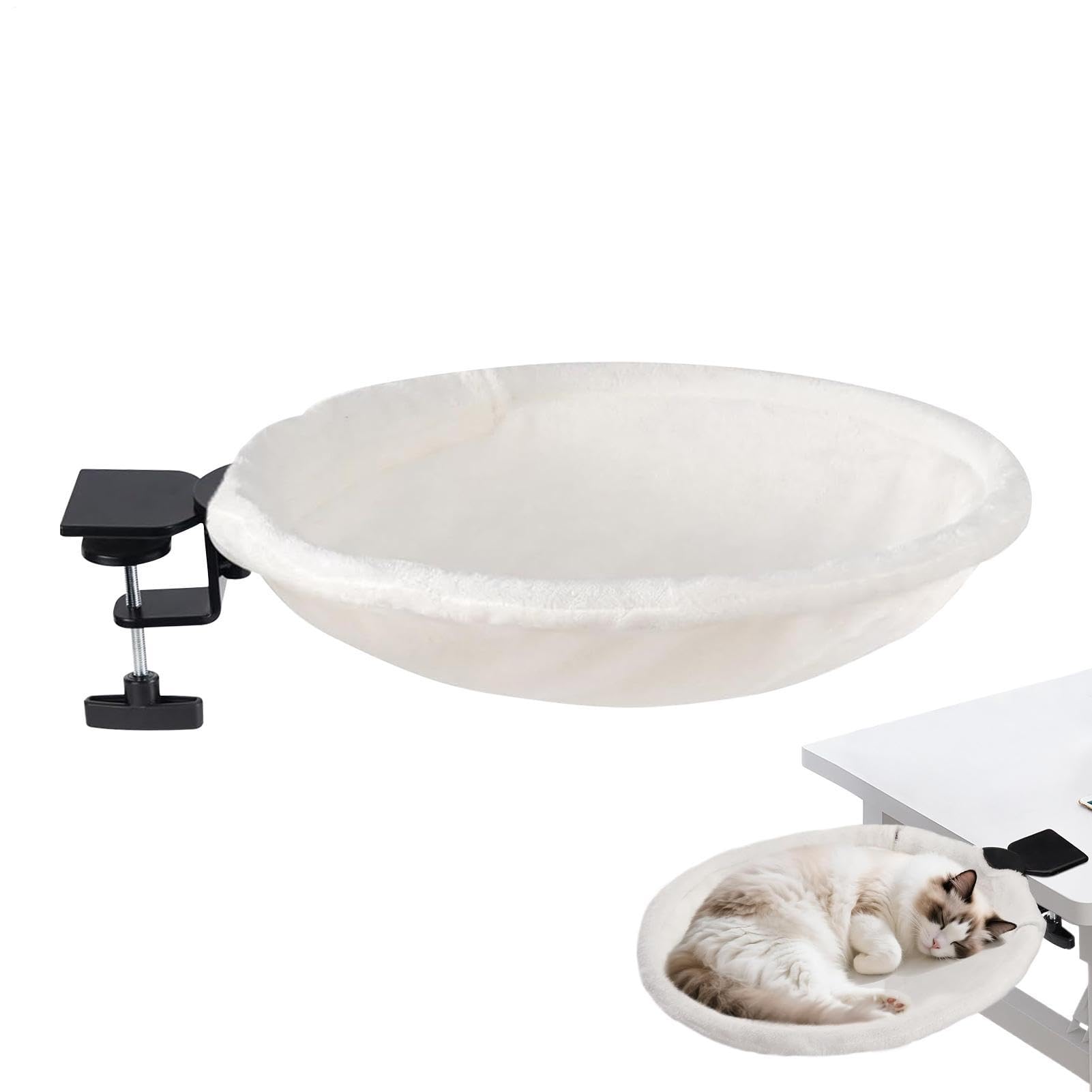 Cat Bed For Desk - 180° Rotating Kitten Hammock, Supporting Up To 50 Lbs | Comfortable Lounging And Resting, Washable Cat Bed For Sleeping Indoors, Balcony, Bookshelf, Windowsill Or Workplace