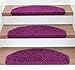 Produktbild Kettelservice-Metzker Stufenmatten Treppenmatten Shaggy - Halbrund 10 Aktuelle Farben im SparSet 15 Stck. incl. Fleckentferner (Aubergine)
