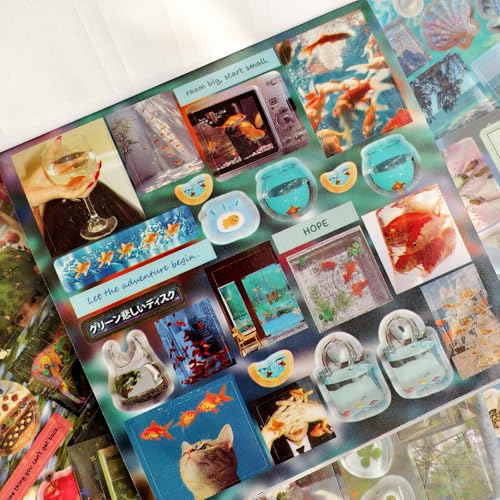 Image of Japanese Manga Style Sticker Book 2-in-1 Combo Pack, 60 Sheets with Over 2400+ Stickers for DIY Journaling and Scrapbooking