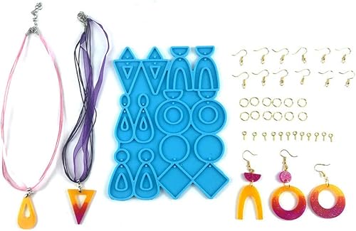 Miniatura 4 de SaiDian 1 molde para aretes aretes de resina epoxi molde para colgante de silicona 6 pares de aretes herramienta para manualidades