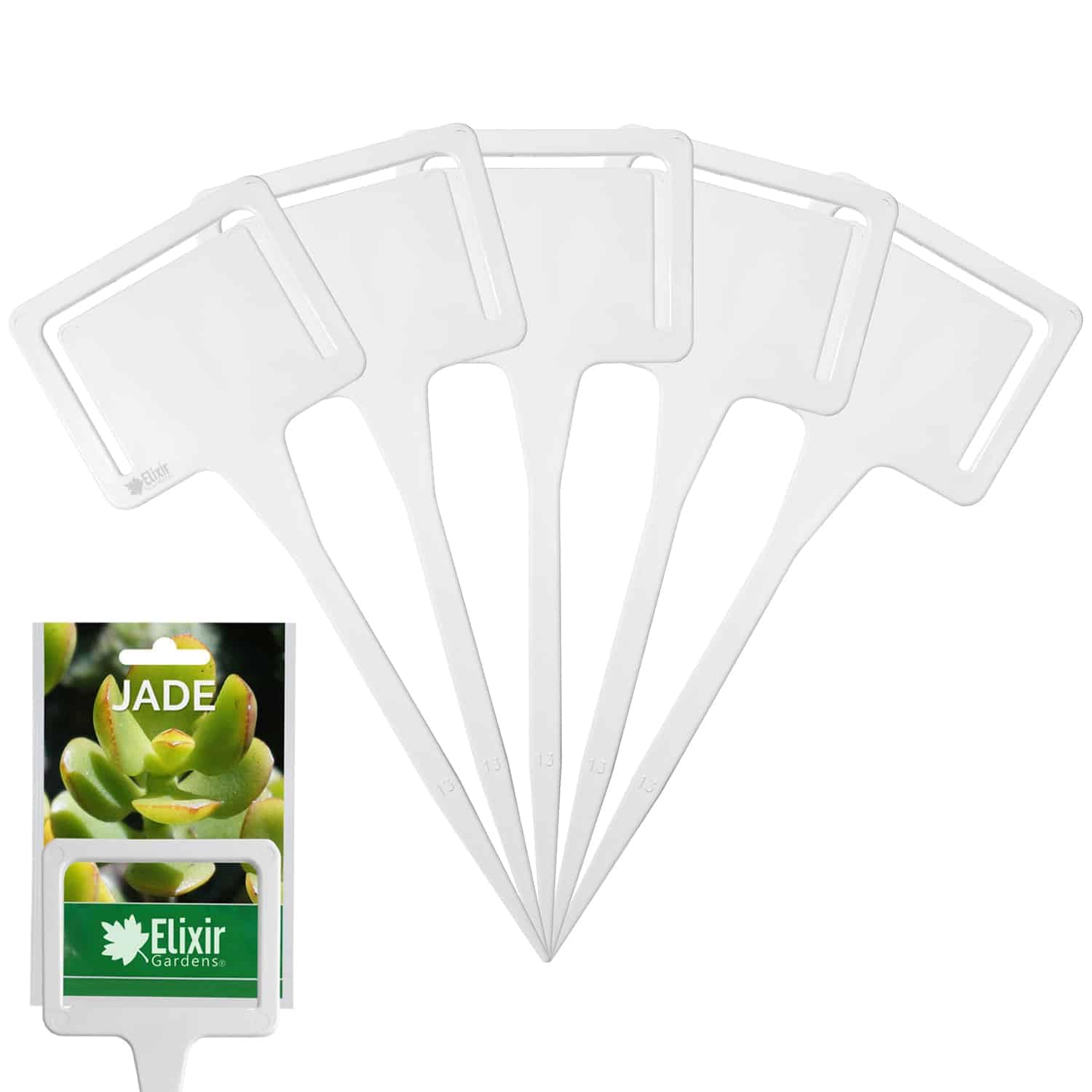 Elixir Gardens ® White T Labels, with Seed Packet Holder x 25
