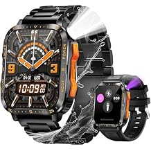 Military Smart Watch for Men with Call/LED Flashlight 1.96" Big Screen 3ATM Waterproof Rugged Tactical Smartwatch Fitness Tracker with HR/Sleep Monitor for iPhone Android