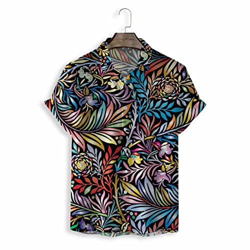 Chemise de plage séchage rapide à motif tropical et manches courtes homme