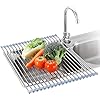 Seropy Roll Up Dish Drying Rack Over The Sink for Kitchen Sink 17.5×15.7 Inch Drying Rack Folding Dish Drainer Mat…