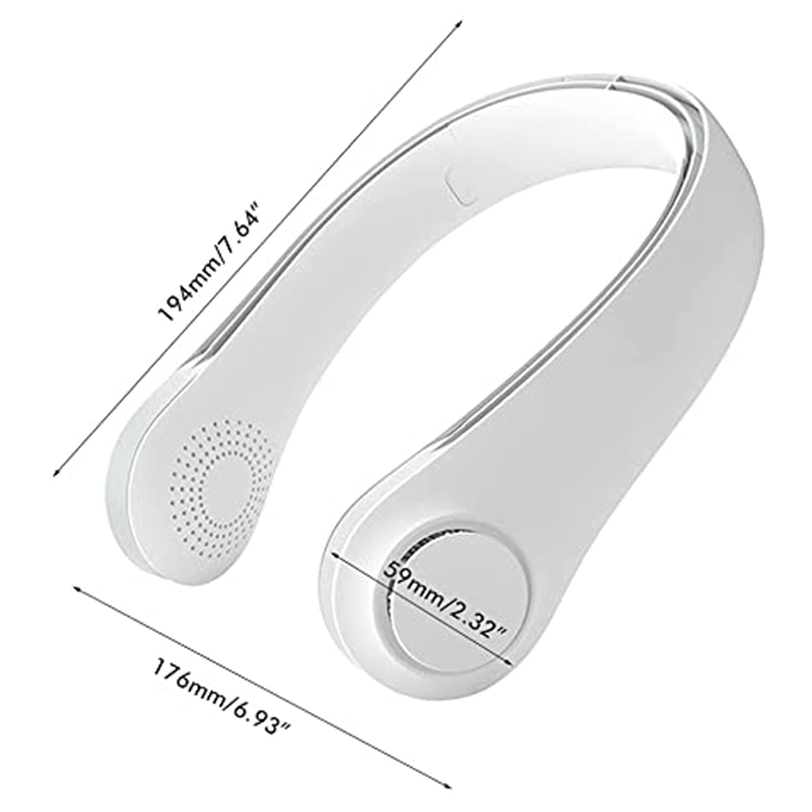Wentylator na szyję Wentylatory bezłopatkowe, akumulator wiszący wentylator na szyję bez użycia rąk, nadający się do noszenia wentylator USB, 3 prędkości, do podróży w biurze domowym na zewnątrz