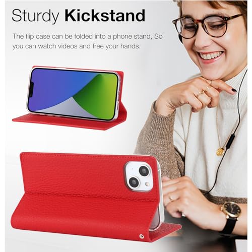Étui à rabat iPhone 13 Pro portefeuille cuir avec béquille - 5