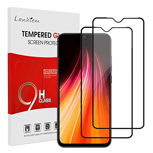 Lanhiem Vidrio Templado Compatible con Redmi Note 8, [3D Curvado] [Anti-arañazos] Película Protectora de Vidrio Templado, Fácil de Instalar, Negro