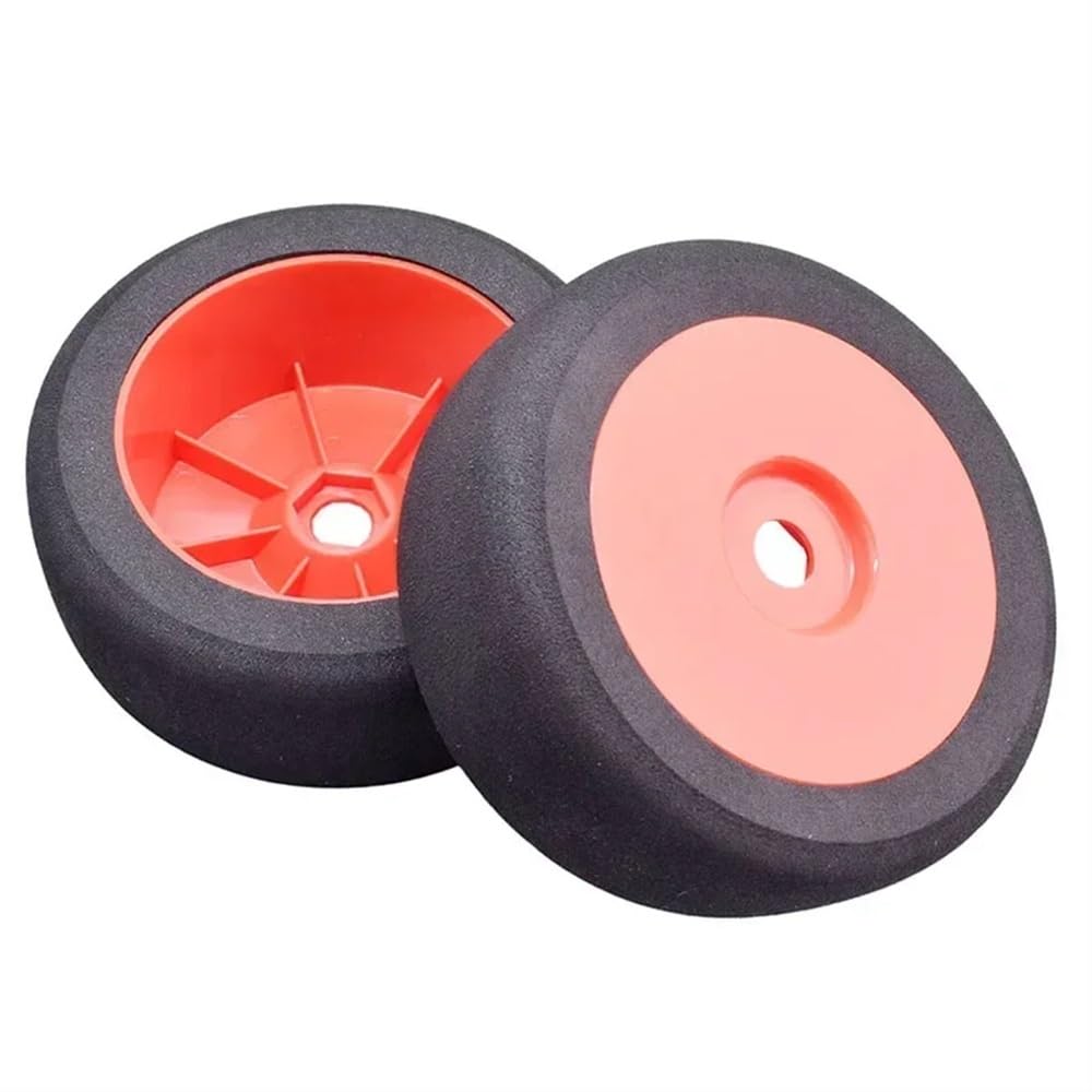 Set di pneumatici e cerchioni in schiuma in scala 1/8, set da 118 mm, esagonale da 17 mm, compatibile con veicoli da corsa RC(RED)