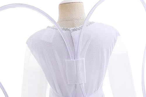 Miniatura 5 de Dressy Daisy Disfraz de ángel blanco de Halloween con alas y halo para niñas pequeñas (S, M, L, XL)