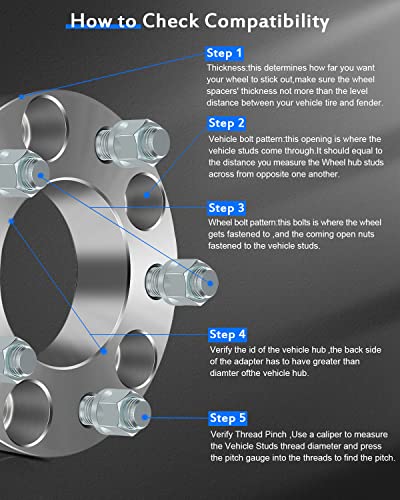 Eccpp 2X 5X135 Wheel Spacer Adapters 5 Lug 1.5 Inch 5X135Mm To 5X135Mm 14X2.0 Studs 87.1Mm Fits For Expedition For F150 For Navigator #TOP2