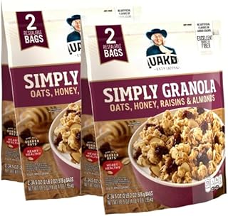 Simply Oats, Honey, Raisins & Almonds Granola, 34.5 oz Bags, 2 Count (2 ...