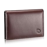 HISCOW Leather Business Card Holder Case - Full Grain Calfskin (Dieter Diez, Coffee)