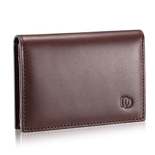 Image of HISCOW Leather Business Card Holder Case - Full Grain Calfskin (Dieter Diez, Coffee)
