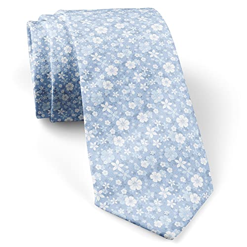 KAWAMOUSE (Flowers) Fashion Novelty Necktie, Conversation Neckwear Ties Great for Party and Events