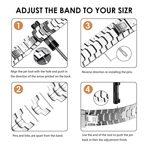 Chanchy Stainless Steel Band For Apple Watch Ultra Band 49Mm 45Mm 44Mm 42Mm 38Mm 40Mm 41Mm, Metal Strap With Folding Clasp For Apple Watch Series 8 7 6 5 4 3 2 1 Se Men (Black) #TOP5