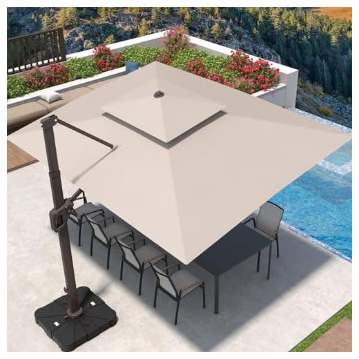 Best cantilever umbrella for high winds 9' X 12' Heavy Duty Cantilever Umbrella