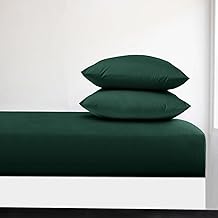 Imperial Rooms Fitted Sheet 40 Cm - Extra Deep Brushed Microfiber Bed Sheets Easy Care Soft Fitted Bed Sheet - Shrinkage and Fade Resistant (Emerald, Double)