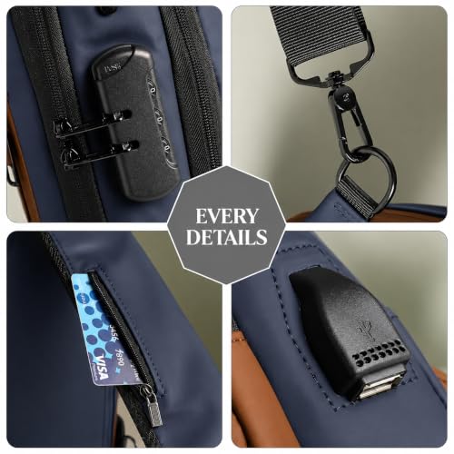 Image of Sling Bag for Men & Women- Crossbody Sling Bag for Travel, Cycling & Hiking | Waterproof Shoulder Bag with Compartment and Zipper Pockets