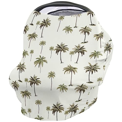 Nursing Cover for Breastfeeding Scarf, Plam Tree Baby Car Covers Super Soft Multi Use for Canopy Shopping Cart Cover Blanket Stroller Cover