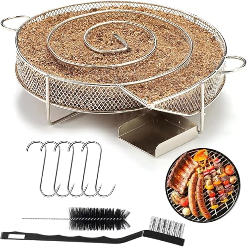 Générateur de fumée froide rond en acier inoxydable pour barbecues, barbecue sphérique, avec 5...