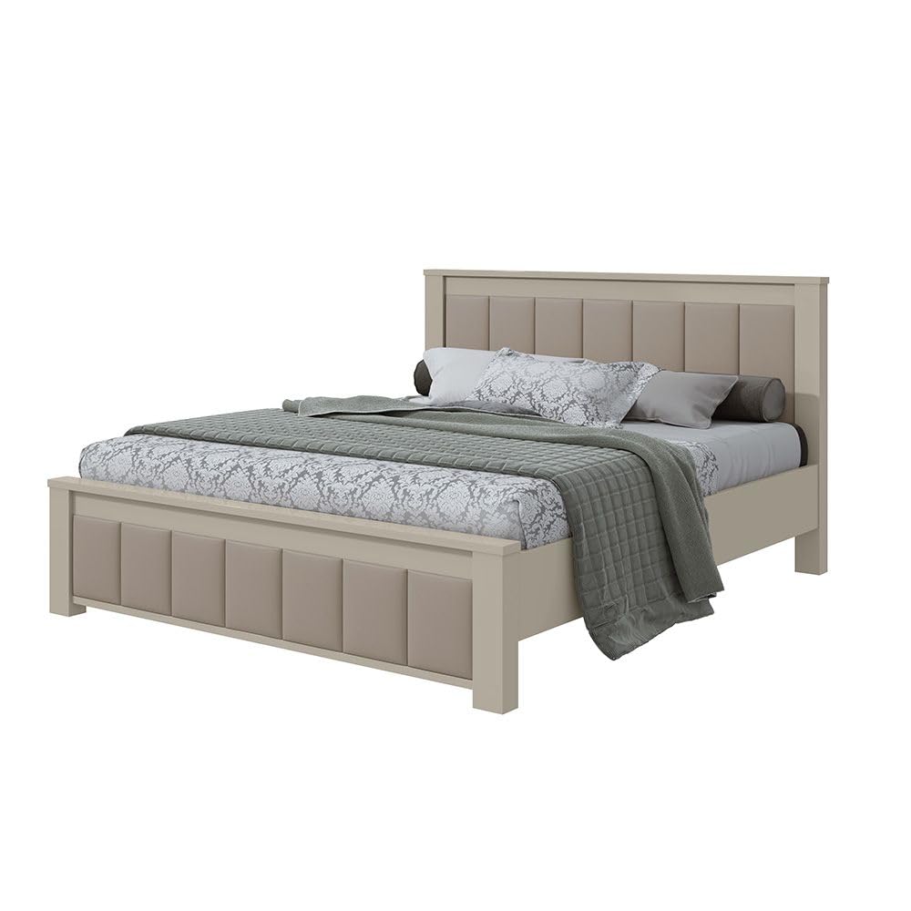Danube HomeChloe 180X200 King Bed | Sturdy Modern Design Wooden Double Bed Frame Furniture | Quiet & Comfortable Beds L 218.5 x W 189 x H 112.5 cm - Taupe