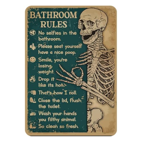 Image of Zesta Bathroom Decor Items Washroom Decor Tin Sign | Aesthetic Posters Wall Poster for Bedroom | Magnetic Cafe Decoration Items / Restaurant Decorations Items | Quirky Home Decor Bar Accent (Bathroom (4))