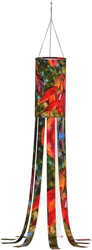 Calcetines de viento de temporada de hojas rojas y frutas de otoño decoración animada para Halloween, Navidad y mucho más