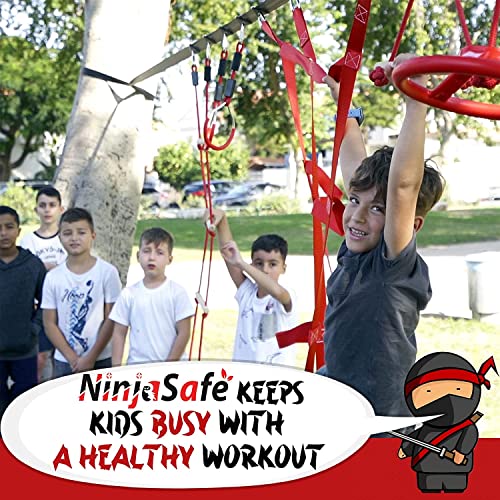 Ninja Obstacle Course For Kids Backyard - 10 Durable Obstacles And 50' Slackline - Outdoor Playset Equipment For Girls & Boys With Climbing Net & Ladder, Wheel, Warrior Gymnastics & Monkey Bars #TOP1