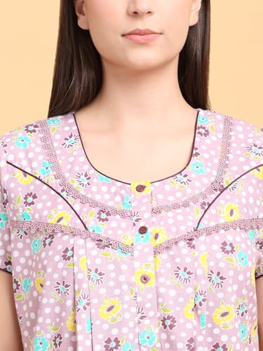 Image of Sweet Dreams Women's Cotton Maxi Night Dress Nightgown
