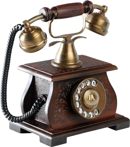 Vintage-Style-Rotary-dial-Telephones-Non-Functional-Decorative-Handcrafted-Wood-Design-Collectible-Antique-Finish-Telephone-Royal-Vintage-Home-Decor