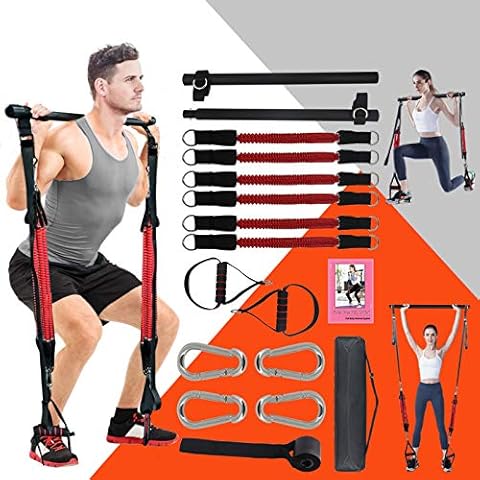 KIKIGOAL Verbessertes verstellbares Pilates-Widerstandsband und Toning-Stange Cover