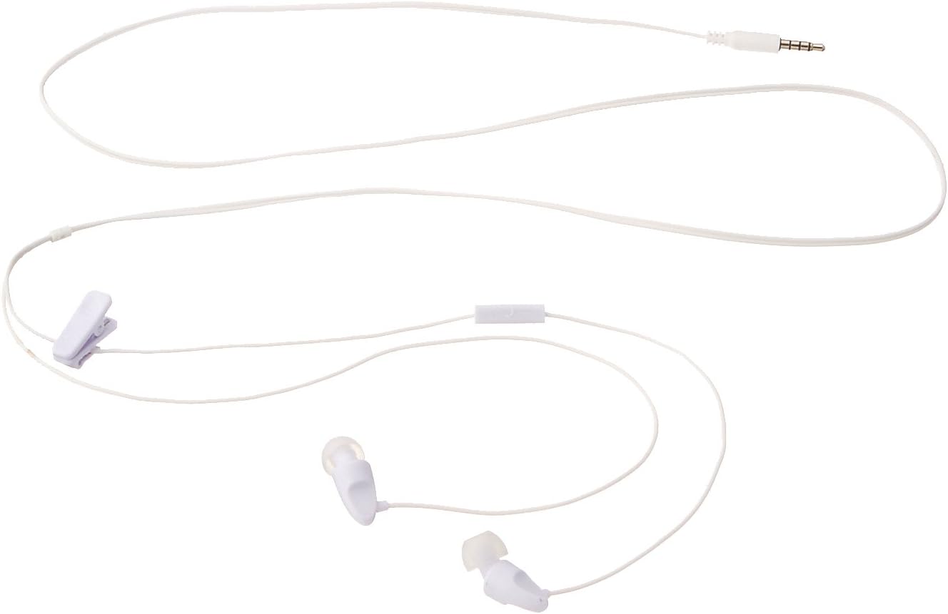 Amazon Basics In-Ear Headphones with Universal Mic - White