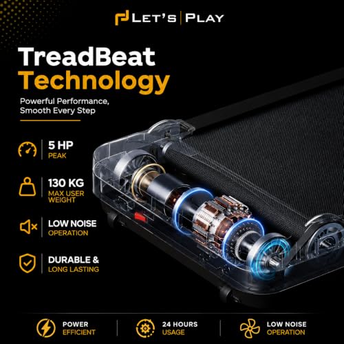 Image of LET'S PLAY 3 in 1 Walking Pad Treadmill for Home Office, 5HP Peak DC Motorized Foldable Under Desk Running Machine, 130Kg User Weight, 12 Km /Hr Max Speed, Remote Control, Bluetooth Speaker