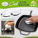 Cast Iron Brush Scrubber & Free Replacement Scrub Brush Head – Non-Scratch Cast Iron Scrub Brush – Scrubber Brush to Cleans Pre-Seasoned Pan, Dutch Ovens, Waffle Iron Pans, Griddle, Skillet, Wok Brush